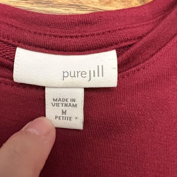 Pure J Jill Red Pullover Sweater Cuffed Size Petite Medium - Picture 3 of 3
